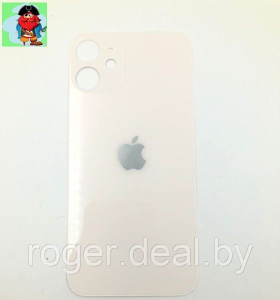 Задняя крышка (стекло) для Apple iPhone 12 mini, цвет: белый (широкое отверстие под камеру) - фото 1 - id-p149144273
