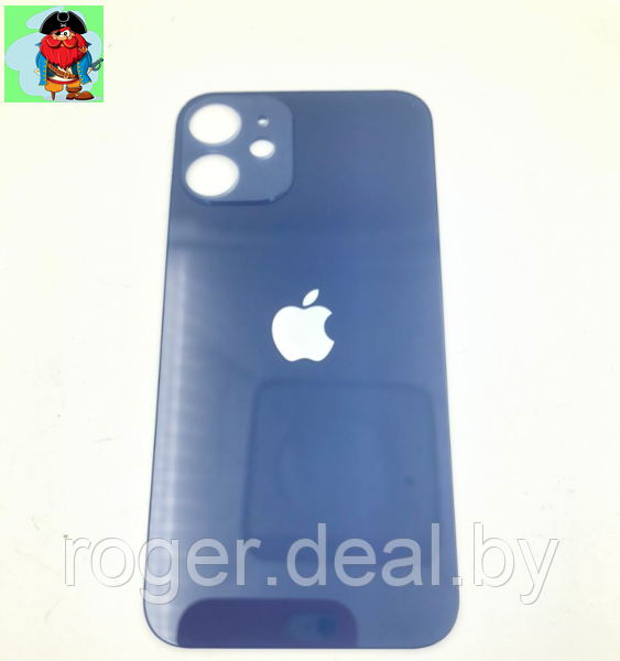 Задняя крышка (стекло) для Apple iPhone 12 mini, цвет: синий (широкое отверстие под камеру) - фото 1 - id-p149144274