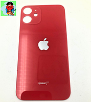 Задняя крышка (стекло) для Apple iPhone 12 mini, цвет: красный (широкое отверстие под камеру)