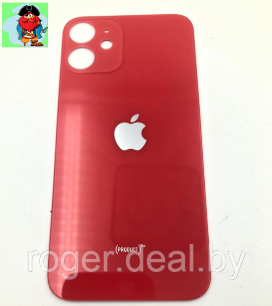Задняя крышка (стекло) для Apple iPhone 12 mini, цвет: красный (широкое отверстие под камеру) - фото 1 - id-p149144275