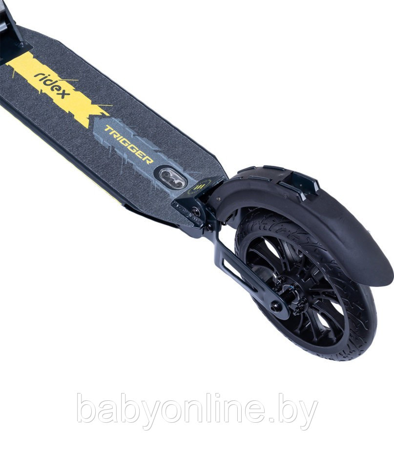 Самокат двухколесный Ridex Trigger черный желтый - фото 4 - id-p149156258