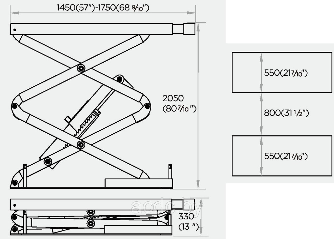 Подъемник ножничный короткий г/п 3200 кг. заглубляемый KraftWell (КНР) KRW1104 - фото 4 - id-p149156503
