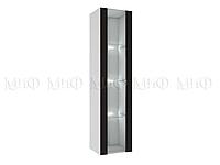 Шкаф витрина ШК-005 Флорис - Черный глянец / Белый
