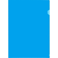 Папка-уголок прозрачная синяя тисненая А4, пластик 0,10мм