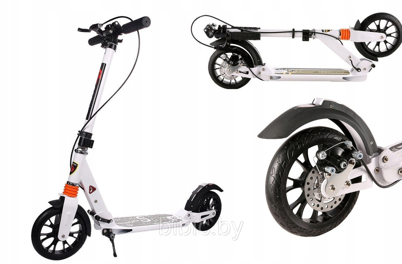 Самокат двухколесный Urban Scooter 116D с дисковым тормозом и 2 амортизаторами - фото 4 - id-p130187256