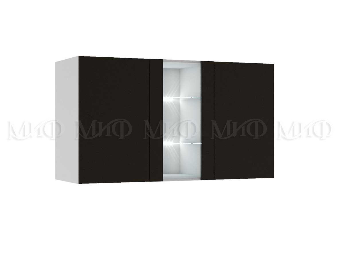 Шкаф навесной ТБ-002 Флорис - Черный глянец / Белый - фото 1 - id-p149195917