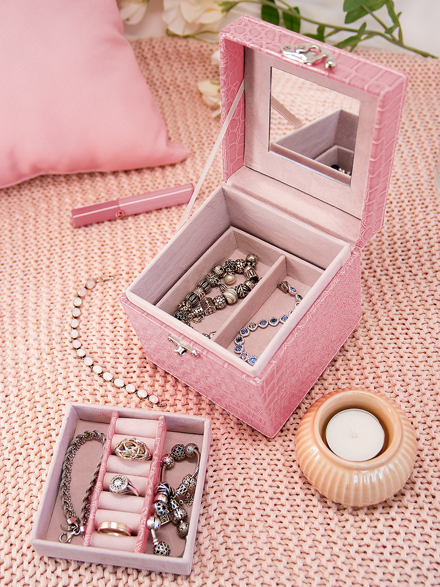 Шкатулка для мелочей Joli Angel Монро SR-710 розовый/экокожа - фото 4 - id-p149200233