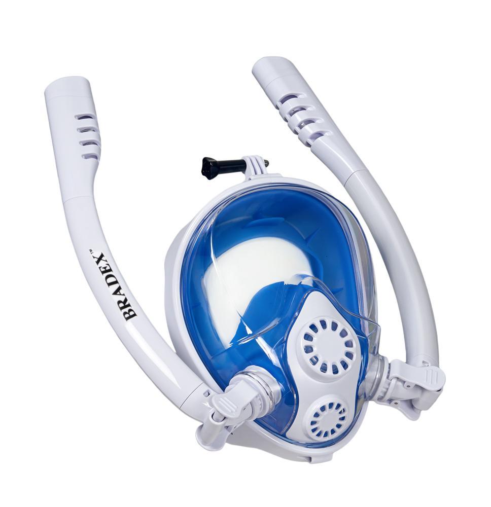 Полнолицевая маска для снорклинга с двумя трубками S/M Bradex SF 0553 - фото 1 - id-p149199861