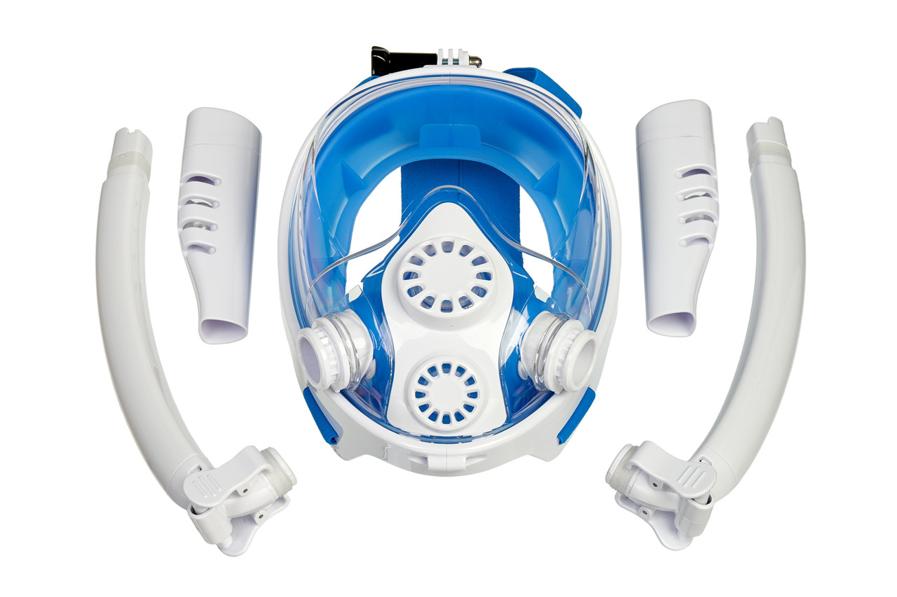 Полнолицевая маска для снорклинга с двумя трубками S/M Bradex SF 0553 - фото 3 - id-p149199861