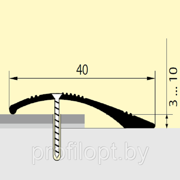 Порог алюминиевый 40 мм. 0,9 м., серебро - фото 3 - id-p149205951