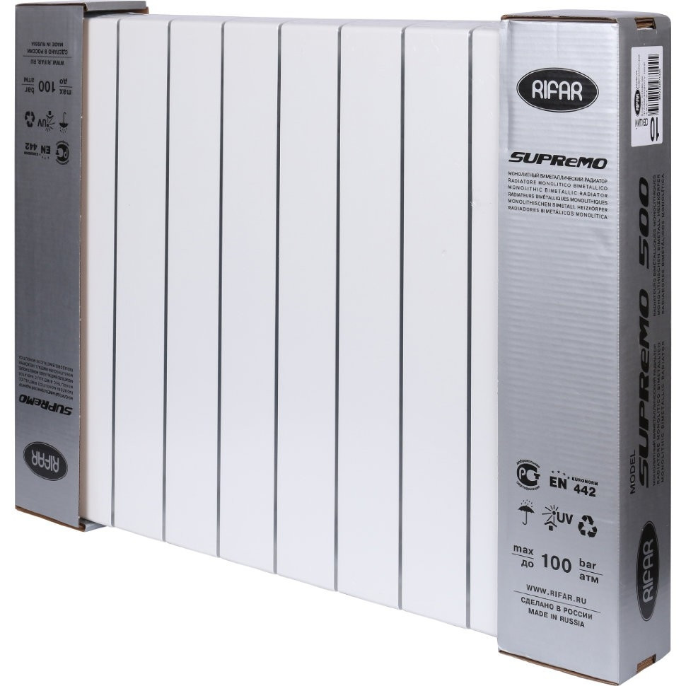 Радиатор отопления Rifar SUPReMO 500 (6 секций) - фото 3 - id-p149213887
