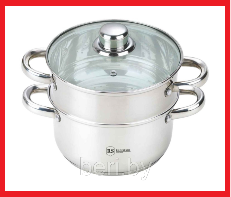 ST-5100-01 Пароварка 2,5 литра, кастрюля-пароварка Rainstahl, нержавеющая сталь