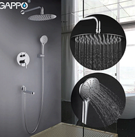 Встроенный смеситель для ванны с тропическим душем (хром.) Gappo G7104,