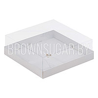 Коробка для 4 муссовых пирожных с пластиковой крышкой (Россия, 170х170х60 мм)070510