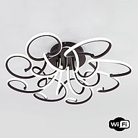 Потолочный светодиодный светильник с управлением по Wi-Fi 90236/8 чёрный кофе Smart Rosca