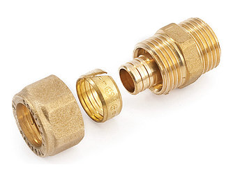 Ниппель 16(2.0)х1/2 нар. для трубы PEX, General Fittings (Италия)