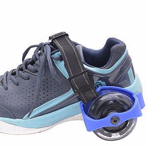 Ролики на обувь светящиеся (ролики на пятку) с подсветкой колес Small Whirlwind Pulley (безразмерные) Синие