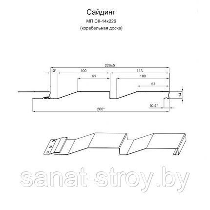 Сайдинг МП СК-14х226 (VikingMP E-20-3005-0.5)  RAL 3005 Красное вино RAL 6007 Бутылочно-зеленый, фото 2