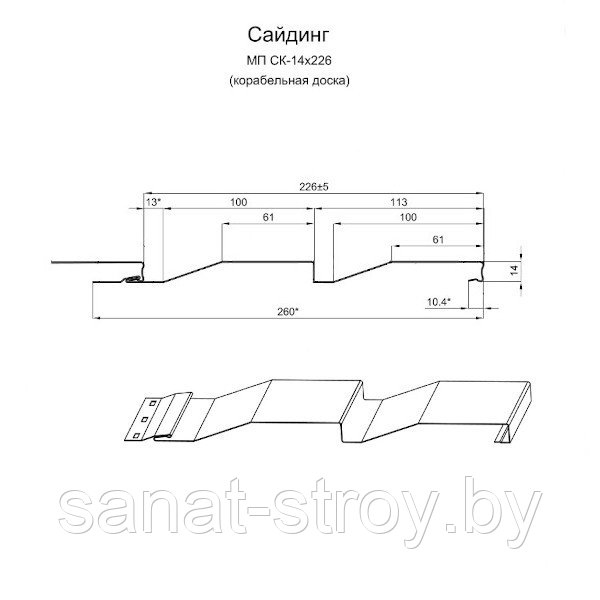 Сайдинг МП СК-14х226 (VikingMP-01-3005-0.45) RAL 3005 Красное вино - фото 2 - id-p149263327