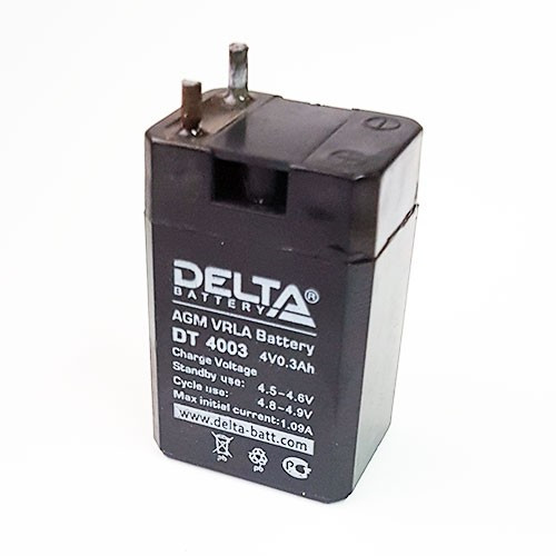 Аккумулятор Delta DT 4003 4В 0.3Ач (герметизированная свинцово-кислотная аккумуляторная батарея 4V, 0.3Ah)