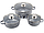 KM-100506 Набор кастрюль 3 шт с мраморным покрытием, набор посуды Ofenbach 7 предметов, фото 5