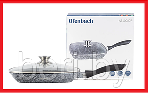 KM-100507 Сковорода, гриль Ofenbach 28см с крышкой с антипригарным покрытием