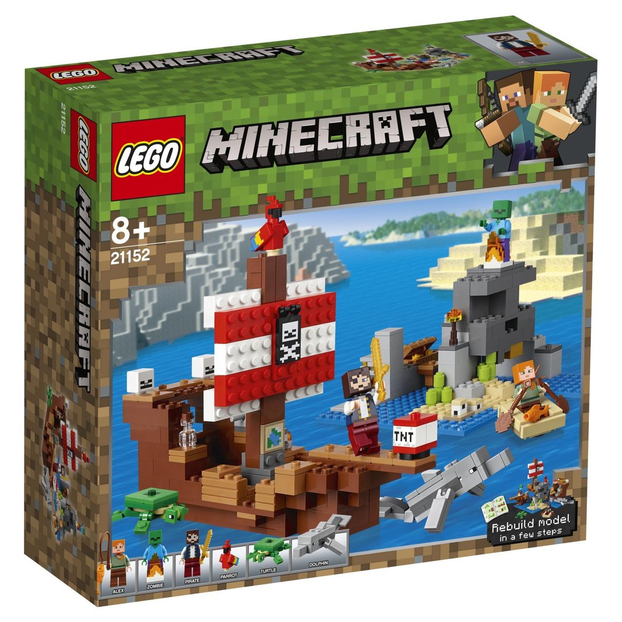 Конструктор LEGO Minecraft Приключения на пиратском корабле 21152 - фото 3 - id-p149271714