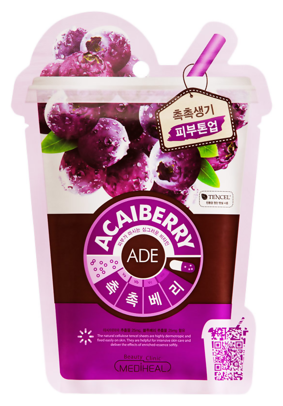 Тканевая маска для лица с экстрактом ягоды асаи Acaiberry Vita Mask (Mediheal ), 20мл - фото 1 - id-p149281933