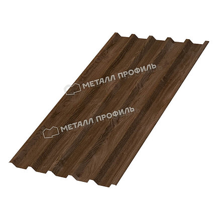 Профилированный лист С-44x1000-A (ECOSTEEL_MA-01-МореныйДуб-0,5) Мореный Дуб, фото 2