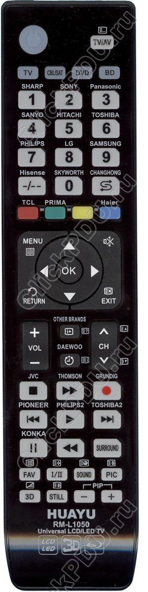 Huayu for LCD TV RM-L1050 корпус HISENSE EN-32961HS универсальный пульт (серия HRM903)
