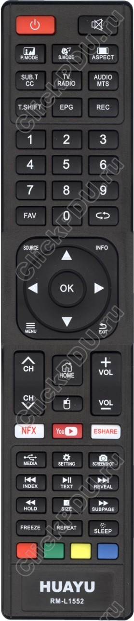 Huayu for JVC RM-L1552 для JVC LCD TV универсальный пульт с функцией YOUTUBE (серия HRM1740)