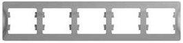 Рамка пятиместная горизонтальная, АЛЮМИНИЙ  Schneider Electric GLOSSA