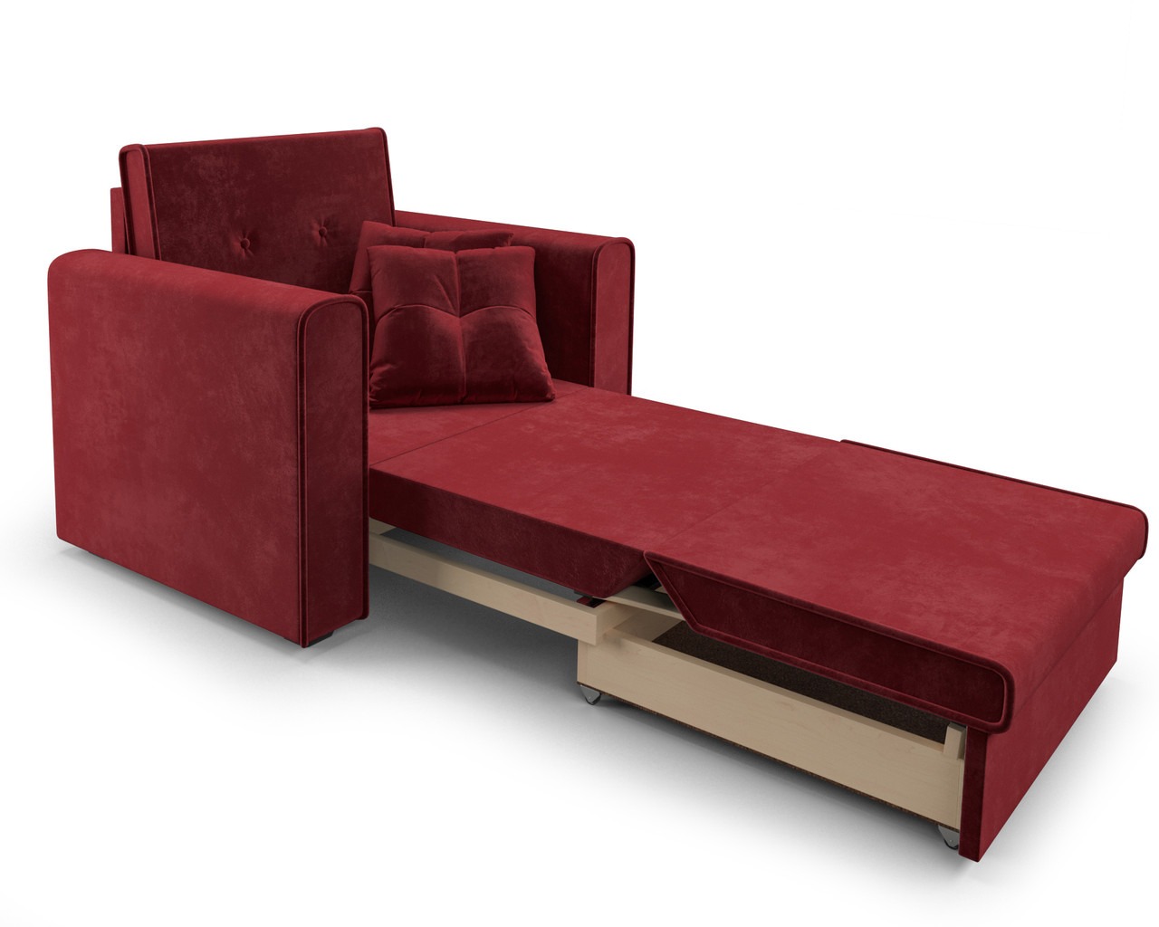 Кресло-кровать Санта (бархат красный STAR VELVET 3 DARK RED) - фото 2 - id-p125564025