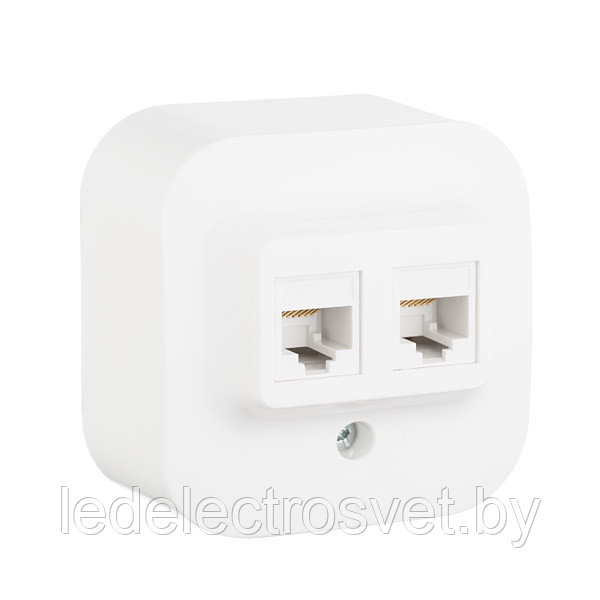 Quteo - Розетка 2хRJ-45 UTP кат.5Е 8-контактная (белый) - фото 1 - id-p149200994