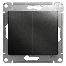 Выключатель двухклавишный, АНТРАЦИТ Schneider Electric GLOSSA - фото 1 - id-p147593661