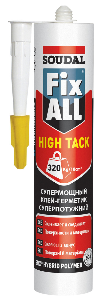 Клей-герметик SOUDAL FIX ALL HIGH TACK прозрачный, 290 мл.