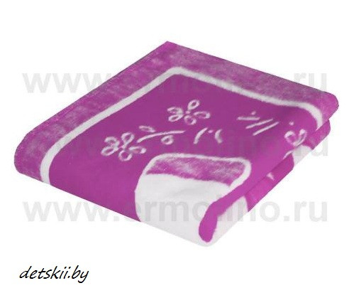 Детское одеяло байковое Ермолино х/б 140*100 Фиолетовый - фото 1 - id-p149297507