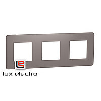 Рамка 3-постовая, шоколад/белый Unica Studio Color Schneider Electric