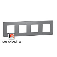 Рамка 4-постовая, дымчато-серый/белый Unica Studio Color Schneider Electric