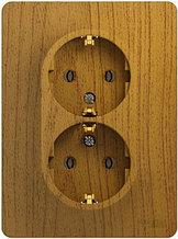 Розетка двойная с заземлением,  ДЕРЕВО ДУБ Schneider Electric GLOSSA