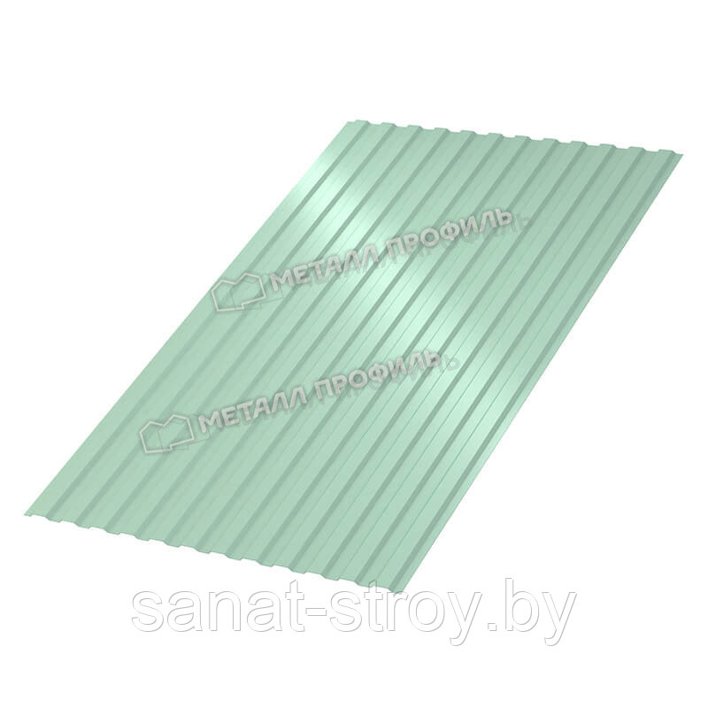 Профилированный лист МП-10x1100-A (PURMAN-20-Tourmalin-0,5) Tourmalin Светло-зеленый металлик