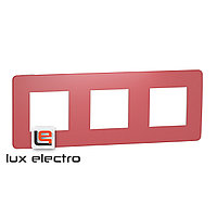 Рамка 3-постовая, красный/белый Unica Studio Color Schneider Electric
