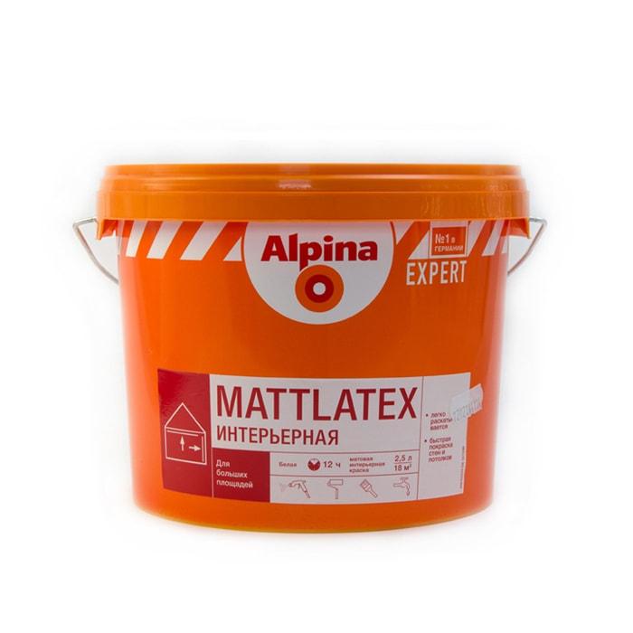 Краска интерьерная Альпина ЭКСПЕРТ Маттлатекс ALPINA Expert Mattlatex белая, акриловая, 10 л/16,2 кг - фото 1 - id-p149305490