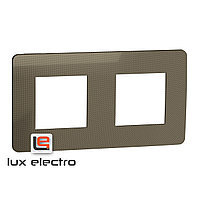 Рамка 2-постовая, бронза/белый Unica Studio Metal Schneider Electric