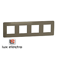 Рамка 4-постовая, бронза/белый Unica Studio Metal Schneider Electric