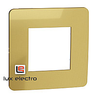 Рамка 1-постовая, золото/белый Unica Studio Metal Schneider Electric