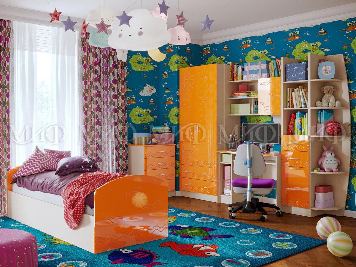 Детская комната Юниор 2 (12 вариантов цвета, матовый или глянец) фабрика Миф - фото 5 - id-p149306930