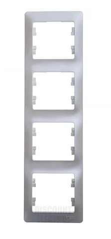 Рамка четырехместная вертикальная, ПЕРЛАМУТР Schneider Electric GLOSSA