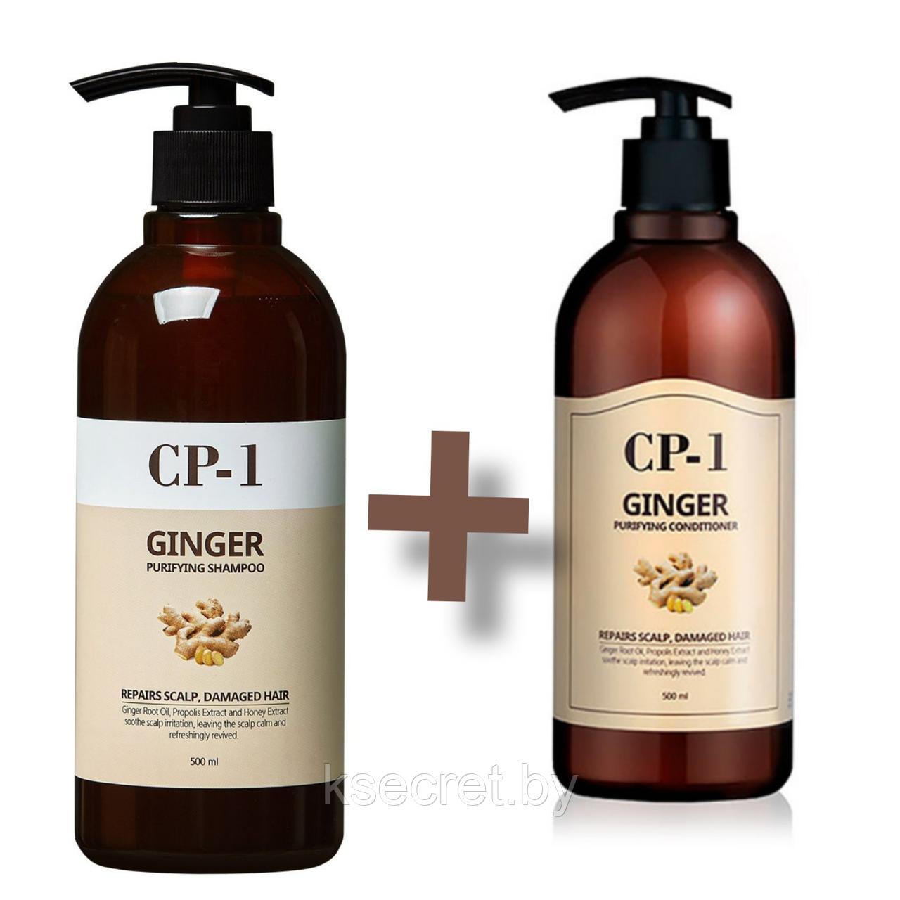 Укрепляющий шампунь с имбирем ESTHETIC HOUSE CP-500 мл + Кондиционер для волос Esthetic House CP-1 Ginger Puri - фото 1 - id-p149320999