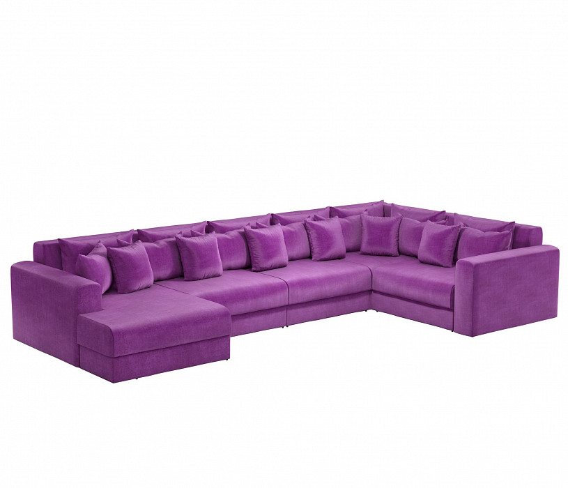 П-образный диван Мэдисон фиолетовый вельвет